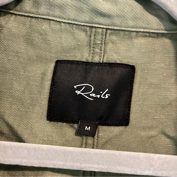 🛍️RAILS Barclay Sage Military Style Cropped Linen Jacket Boxy - Picture 9 of 11